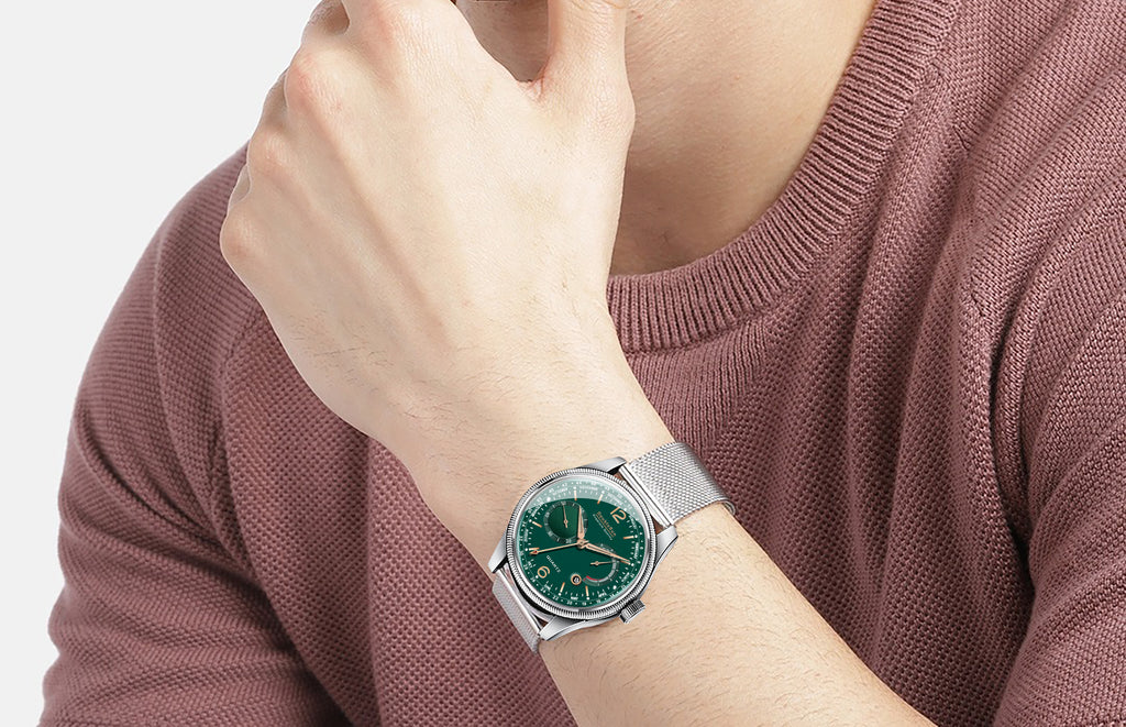 Doublerun DR8001 Men’s Wrist Watch with 3D Glass, Stainless Steel Strap & Multi-Functional Dial