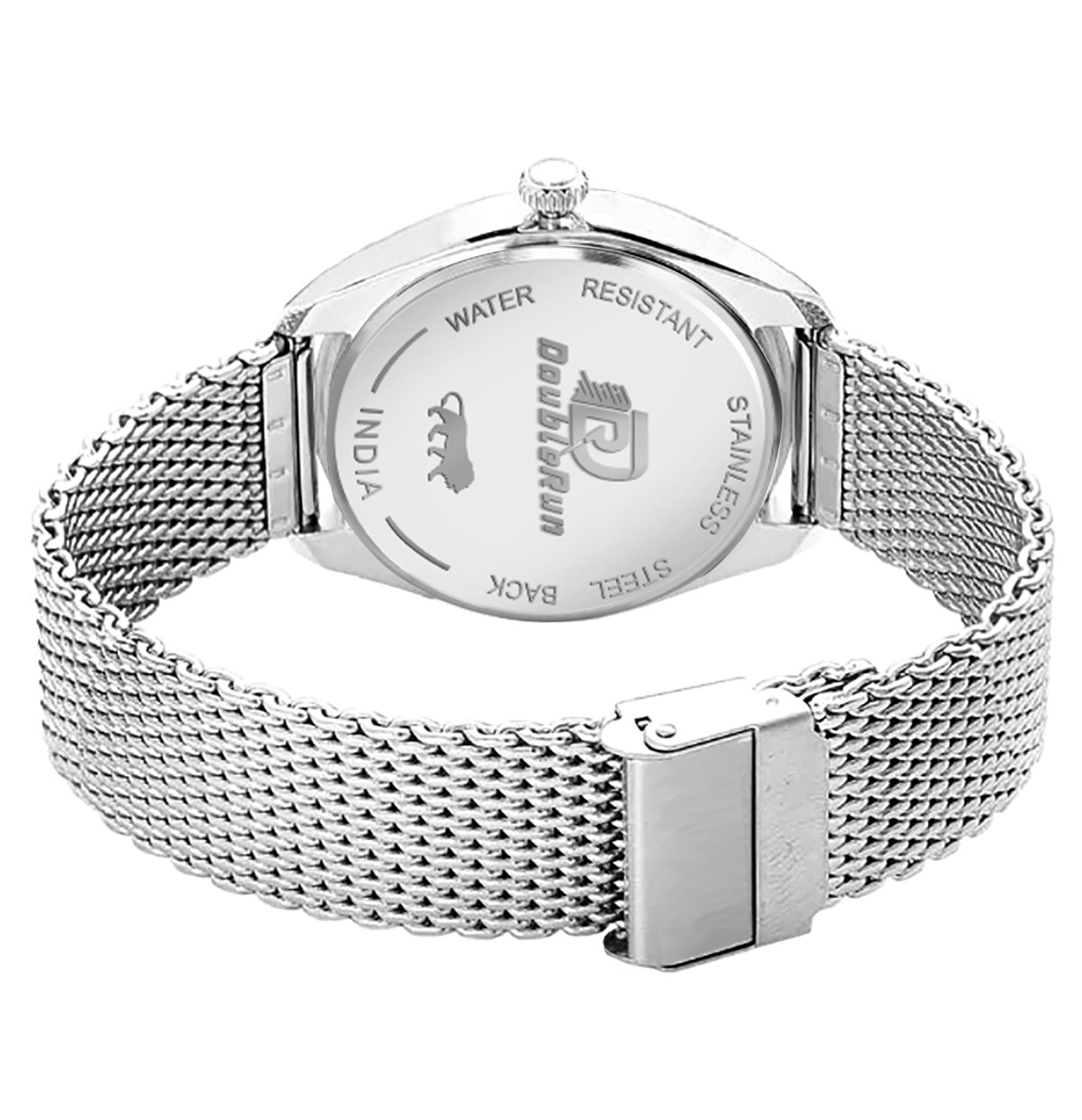 Doublerun DR8001 Men’s Wrist Watch with 3D Glass, Stainless Steel Strap & Multi-Functional Dial