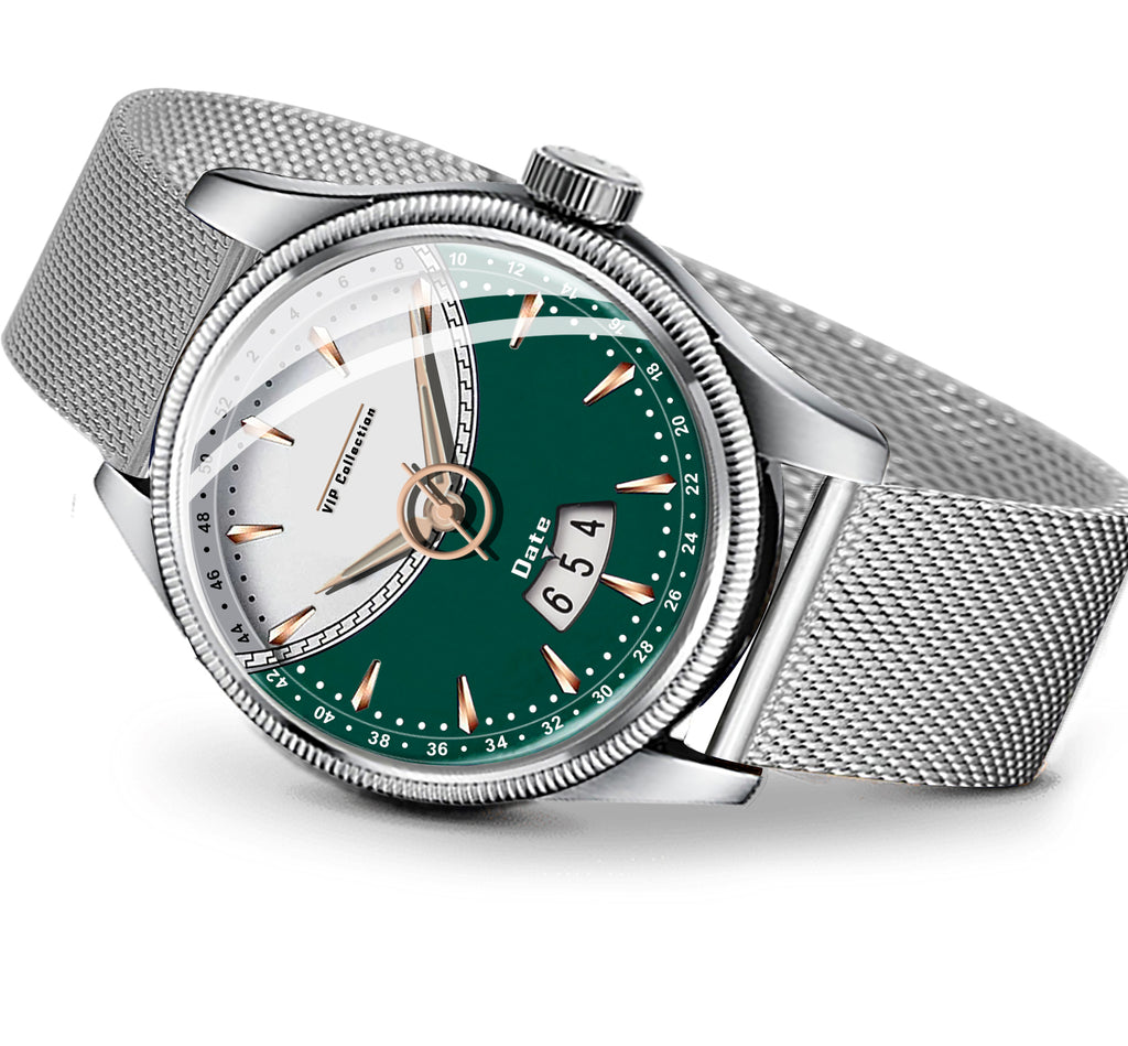 Doublerun DR9001 Men’s Wrist Watch with 3D Glass, Stainless Steel Strap & Unique Date Display