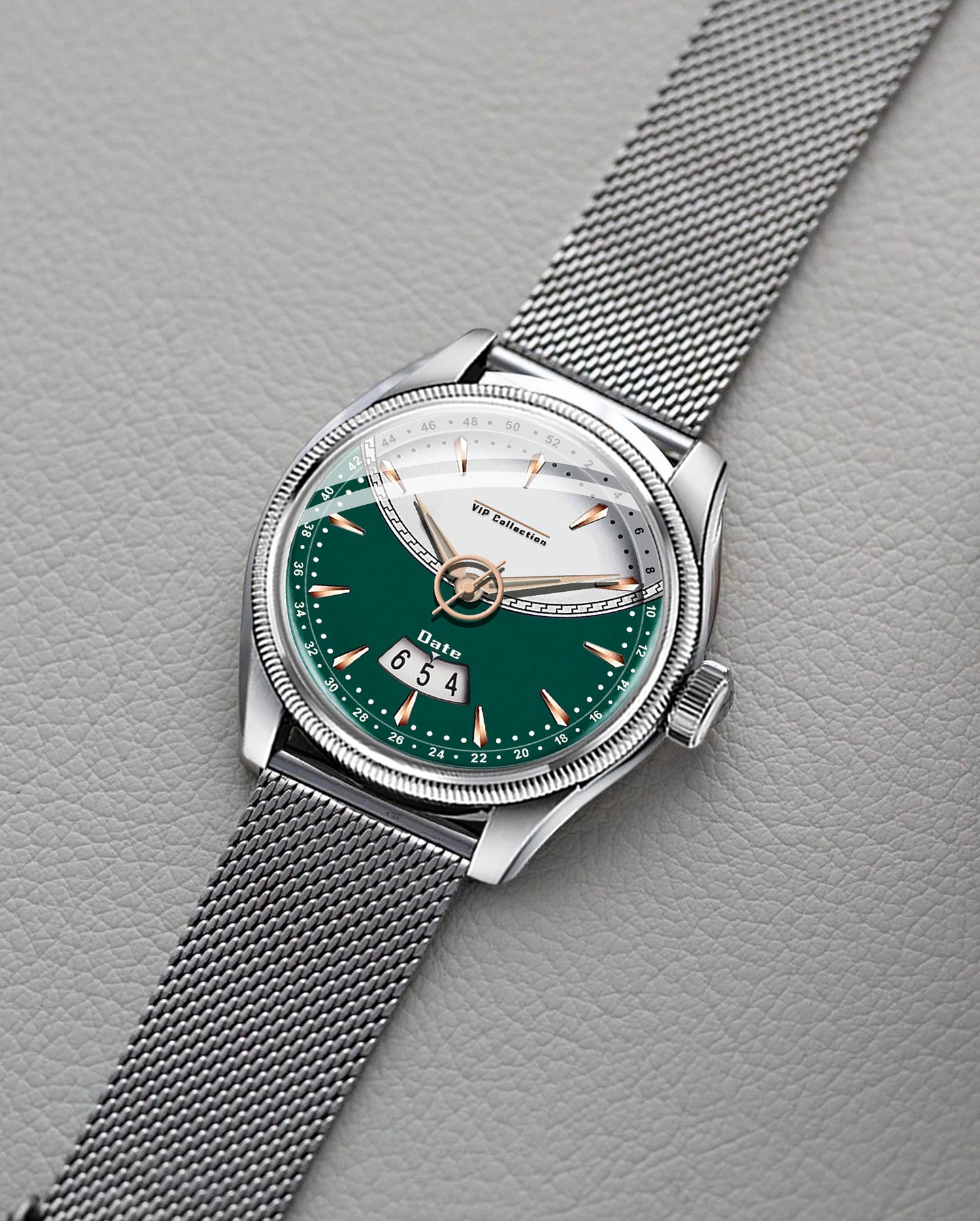 Doublerun DR9001 Men’s Wrist Watch with 3D Glass, Stainless Steel Strap & Unique Date Display