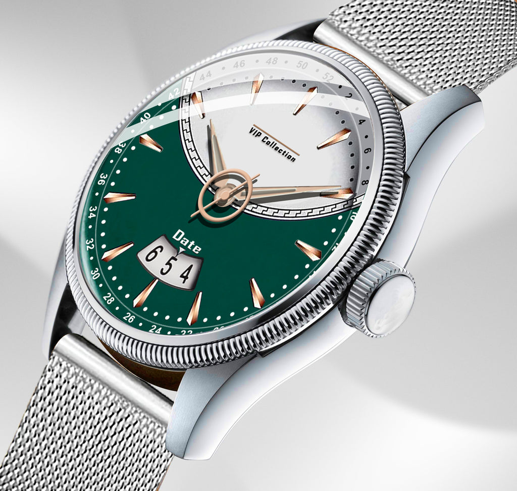 Doublerun DR9001 Men’s Wrist Watch with 3D Glass, Stainless Steel Strap & Unique Date Display