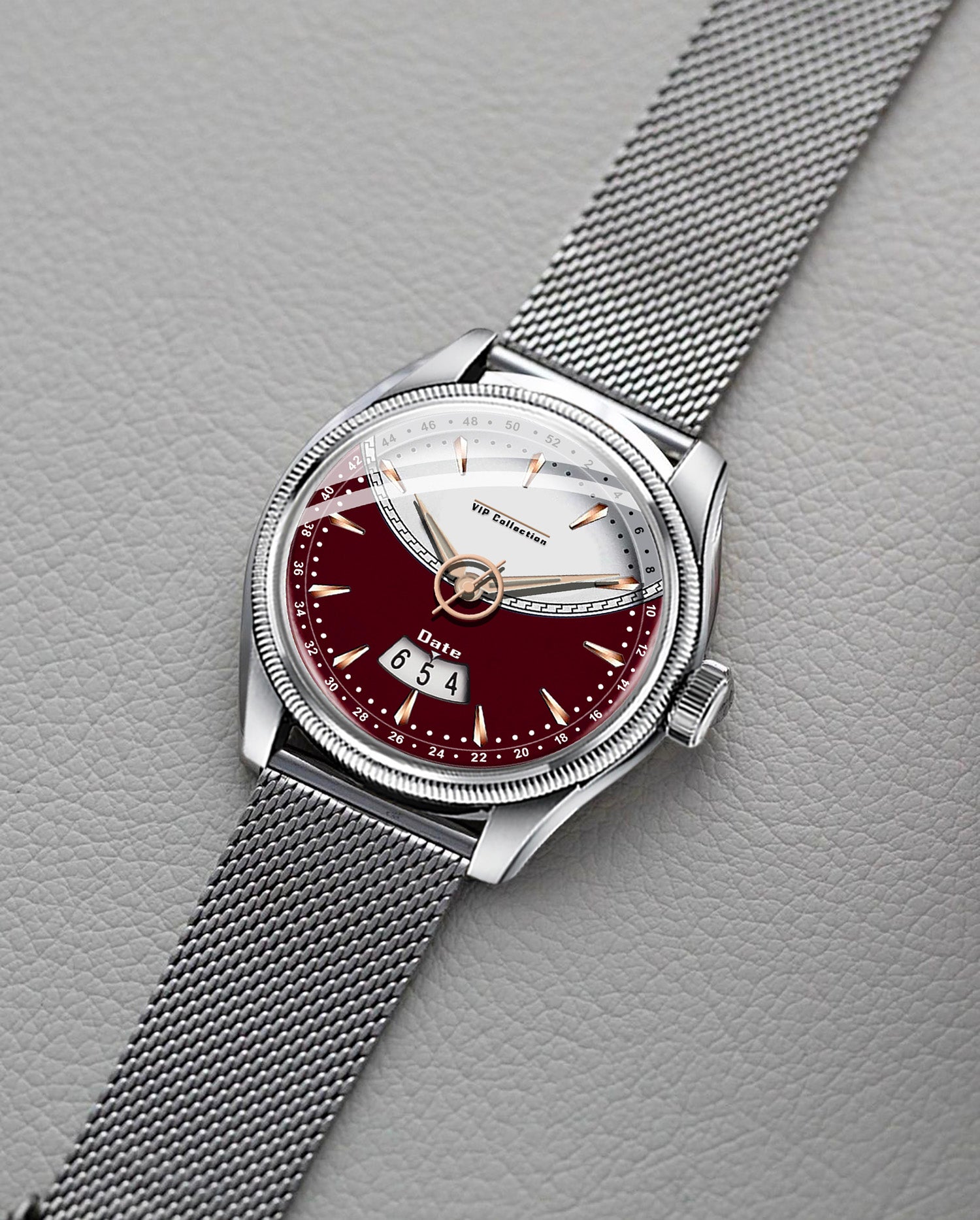 Doublerun DR9002 Men’s Wrist Watch with 3D Glass, Stainless Steel Strap & Unique Date Display