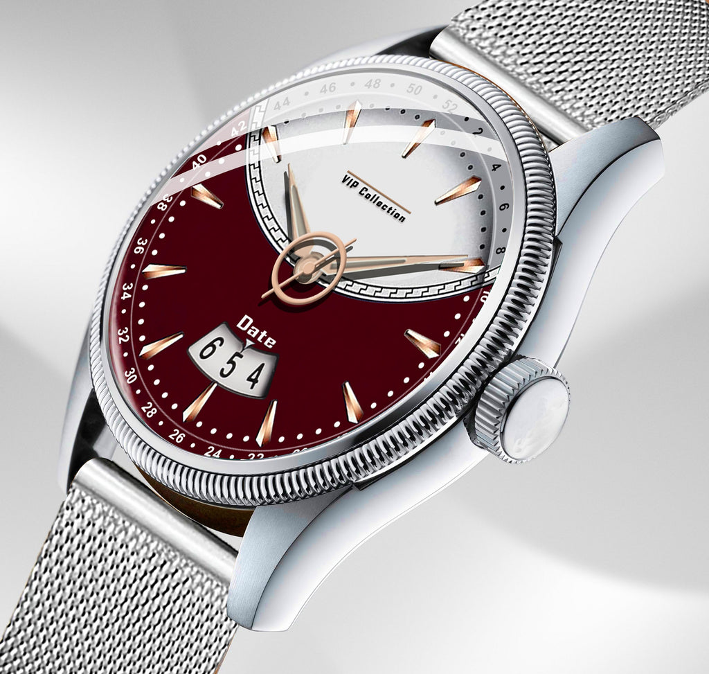 Doublerun DR9002 Men’s Wrist Watch with 3D Glass, Stainless Steel Strap & Unique Date Display