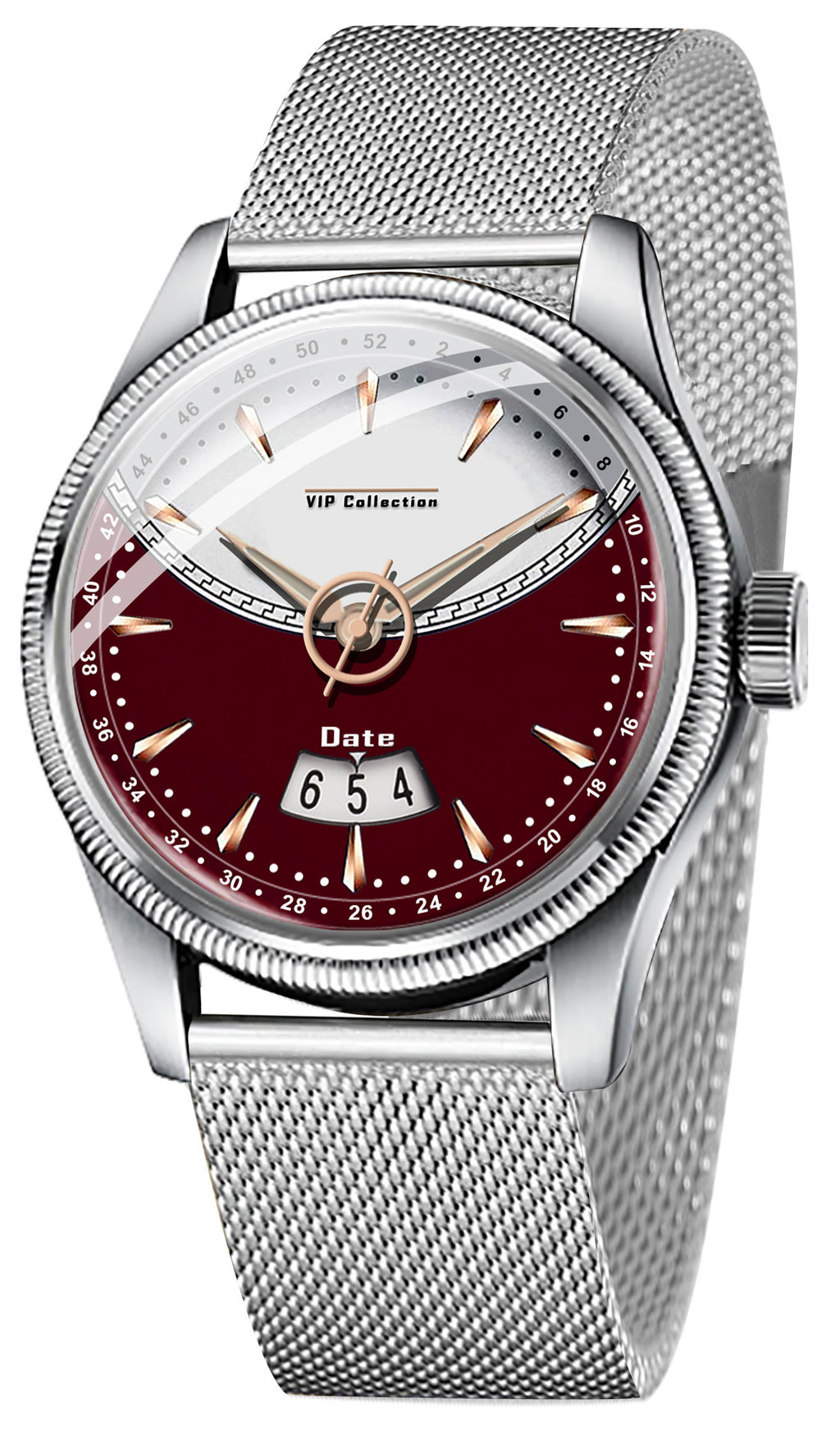 Doublerun DR9002 Men’s Wrist Watch with 3D Glass, Stainless Steel Strap & Unique Date Display