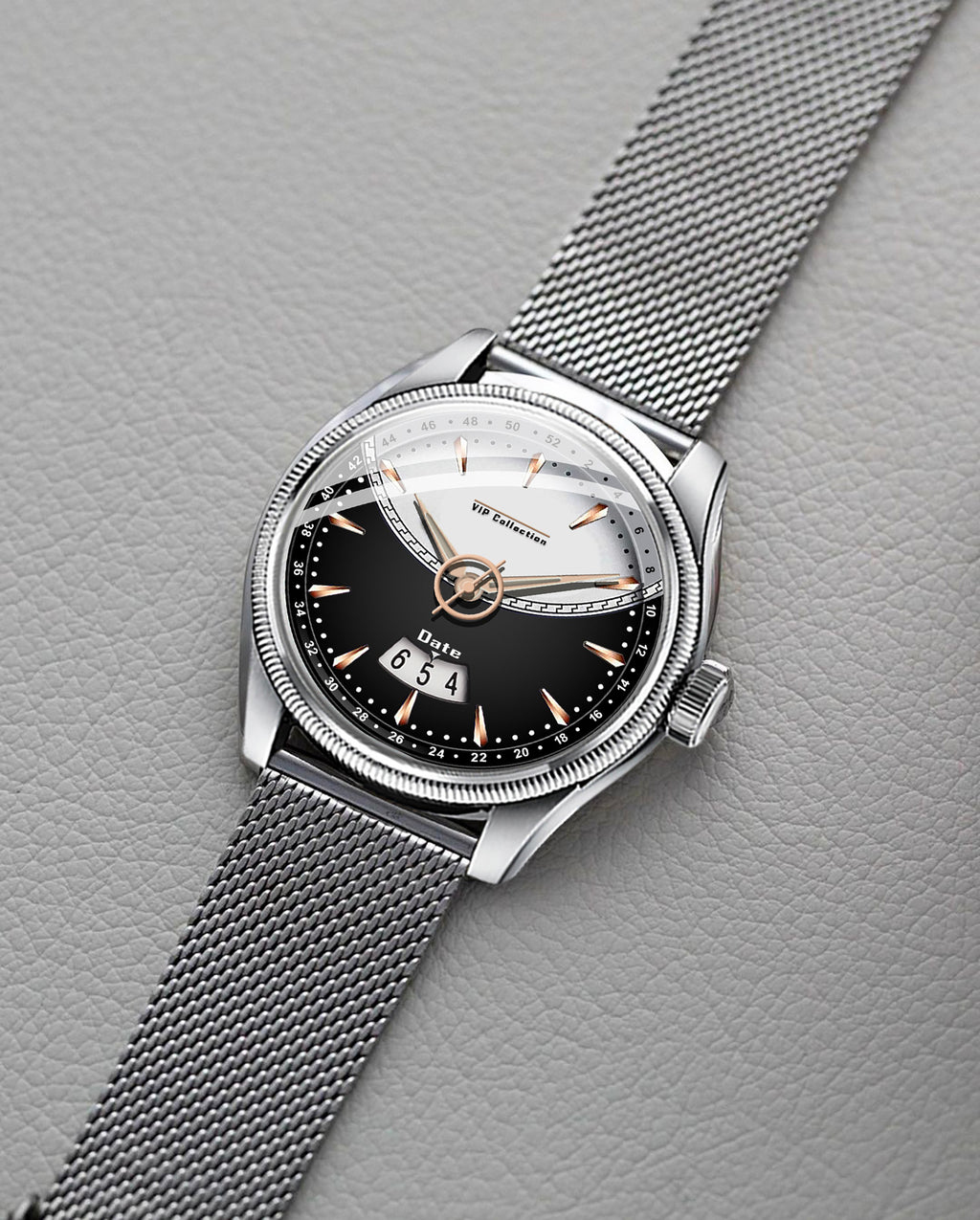 Doublerun DR9003 Men’s Wrist Watch with 3D Glass, Stainless Steel Strap & Unique Date Display