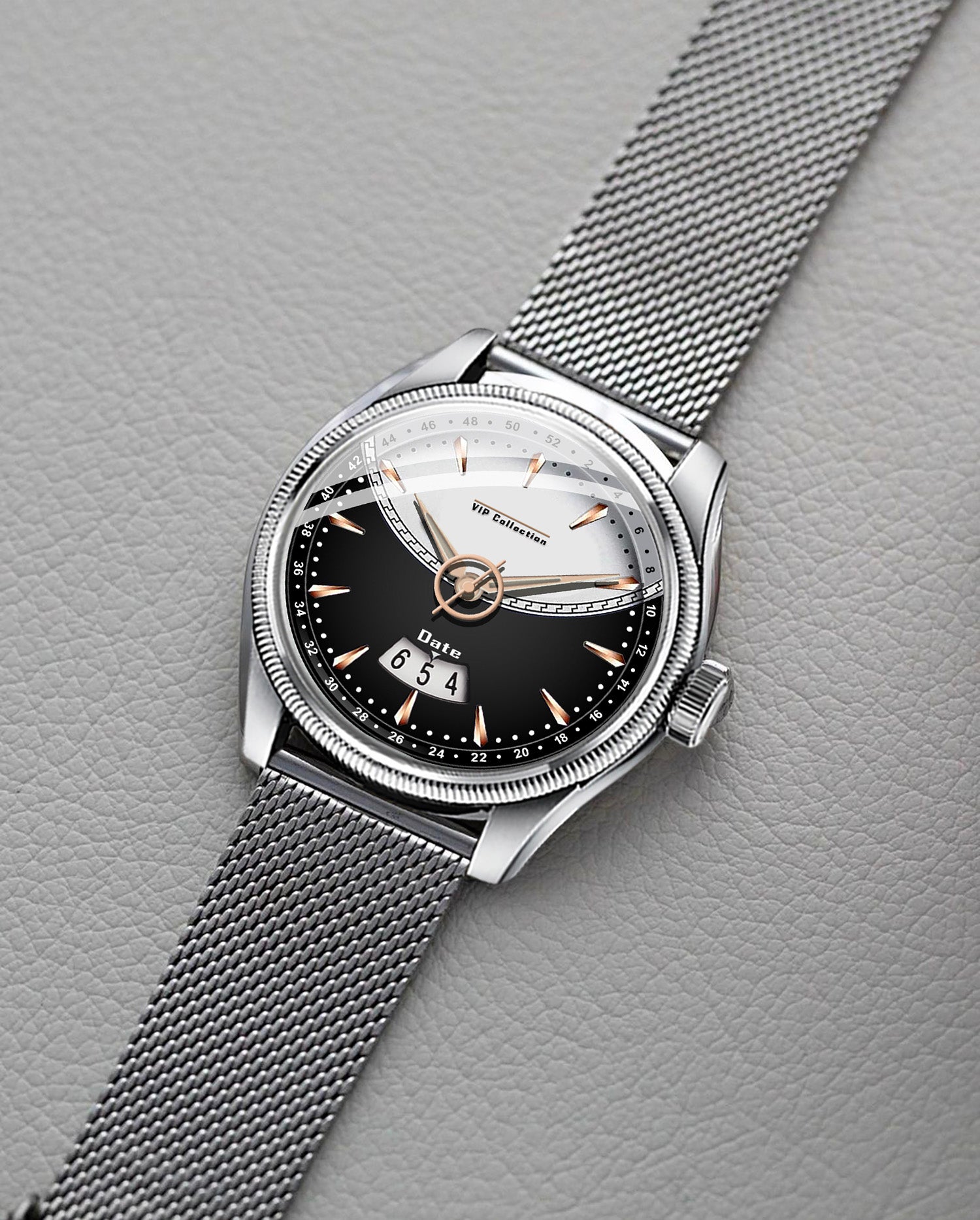 Doublerun DR9003 Men’s Wrist Watch with 3D Glass, Stainless Steel Strap & Unique Date Display