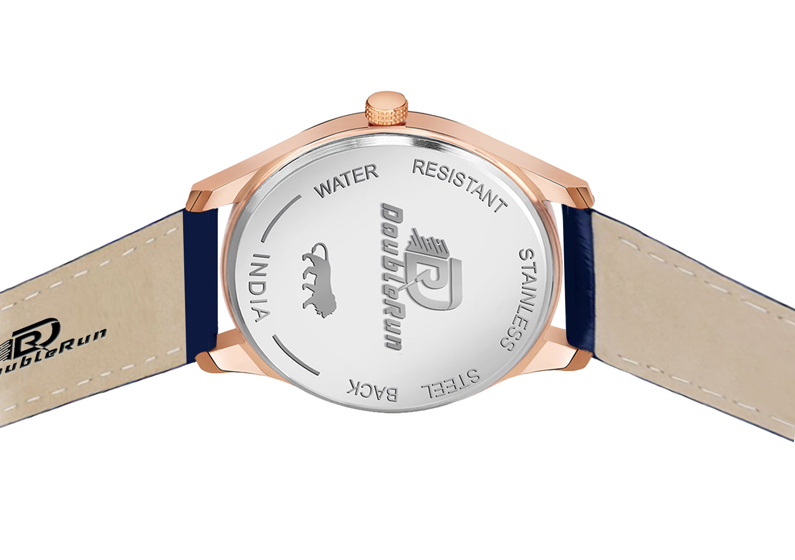 Doublerun DR7003 Men’s Wrist Watch with 3D Glass, Date Feature & Leather Strap