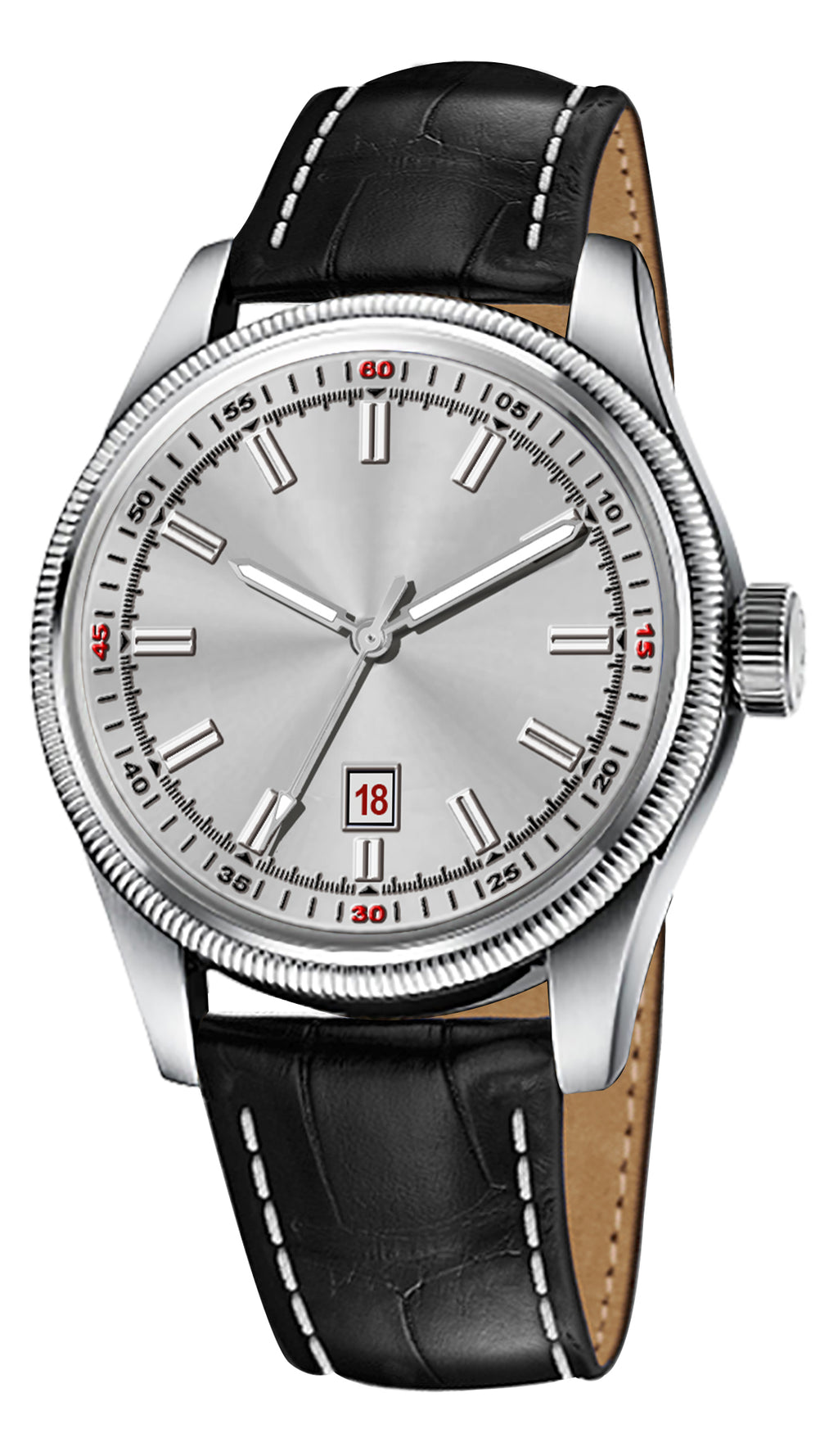 Doublerun DR6005 Men’s Wrist Watch with 3D Glass, Roman Dial & Date Feature