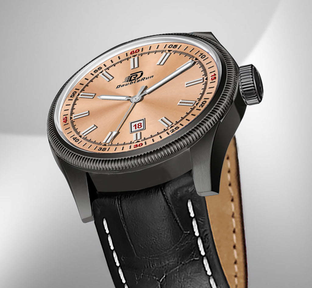 Doublerun DR6008 Men’s Wrist Watch with 3D Glass, Roman Dial & Date Feature