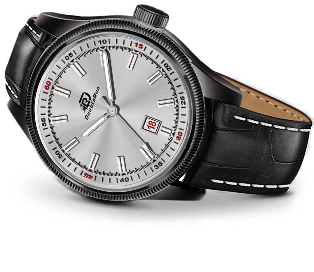 Doublerun DR6009 Men’s Wrist Watch with 3D Glass, Roman Dial & Date Feature