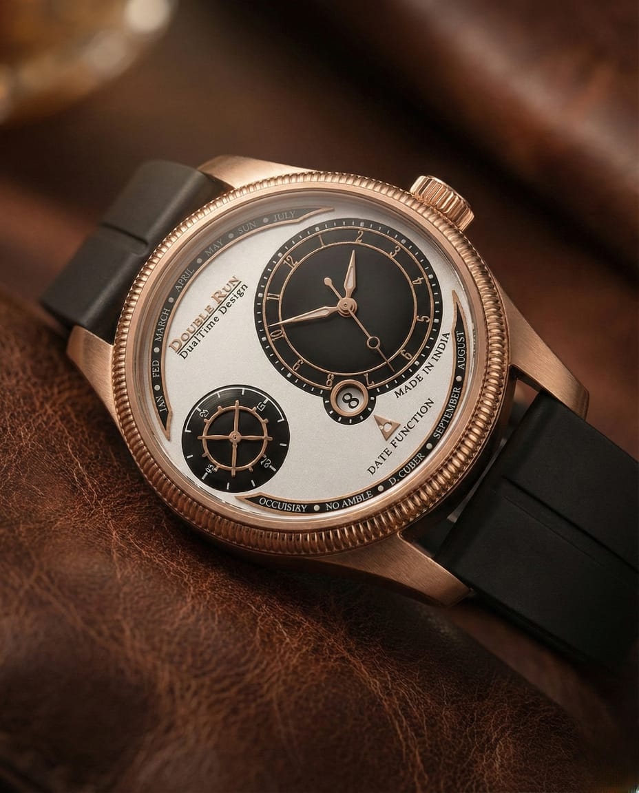 DOUBLERUN DR17015 Men’s Chronograph Watch | Waterproof, 3D Glass, Premium Silicone Strap