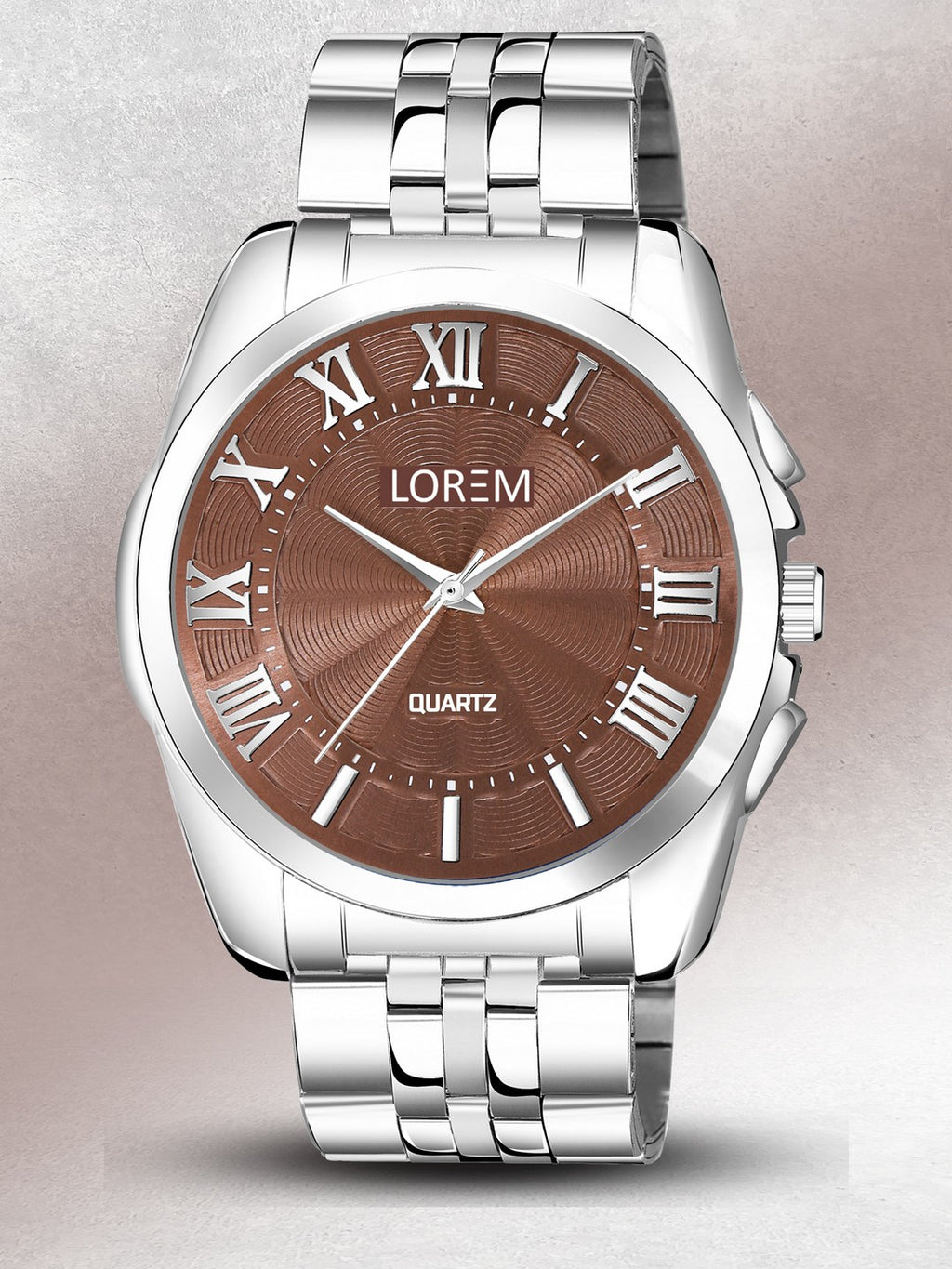 LOREM LR127 Men’s Stainless Steel Wrist Watch with Brass Dial