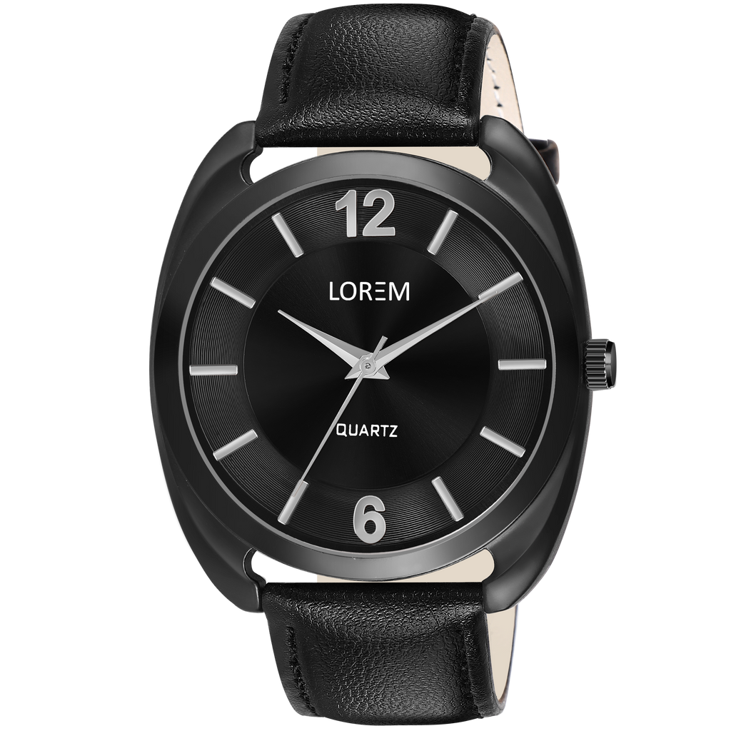 LOREM LR76 CRYSTAL BLACK MENS WRIST WATCH