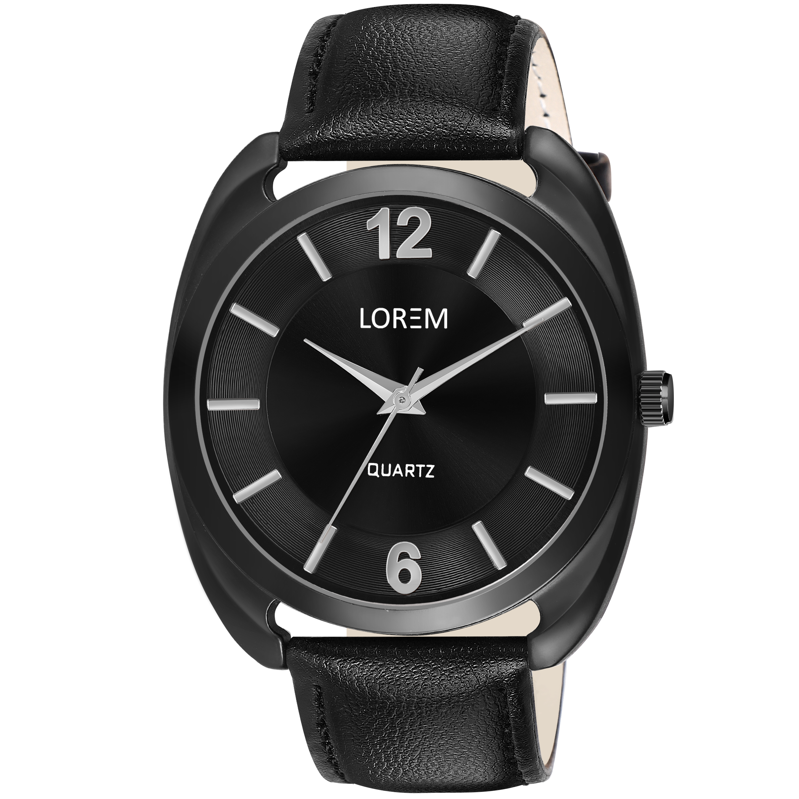 LOREM LR76 CRYSTAL BLACK MENS WRIST WATCH