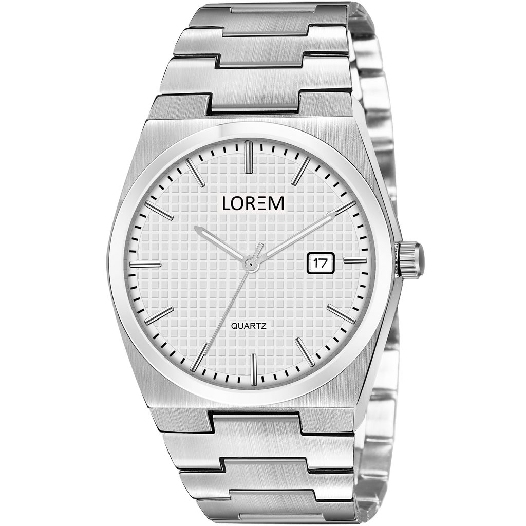 LOREM LR162 Men’s Bracelet Style Watch with Brass Dial & Date Function