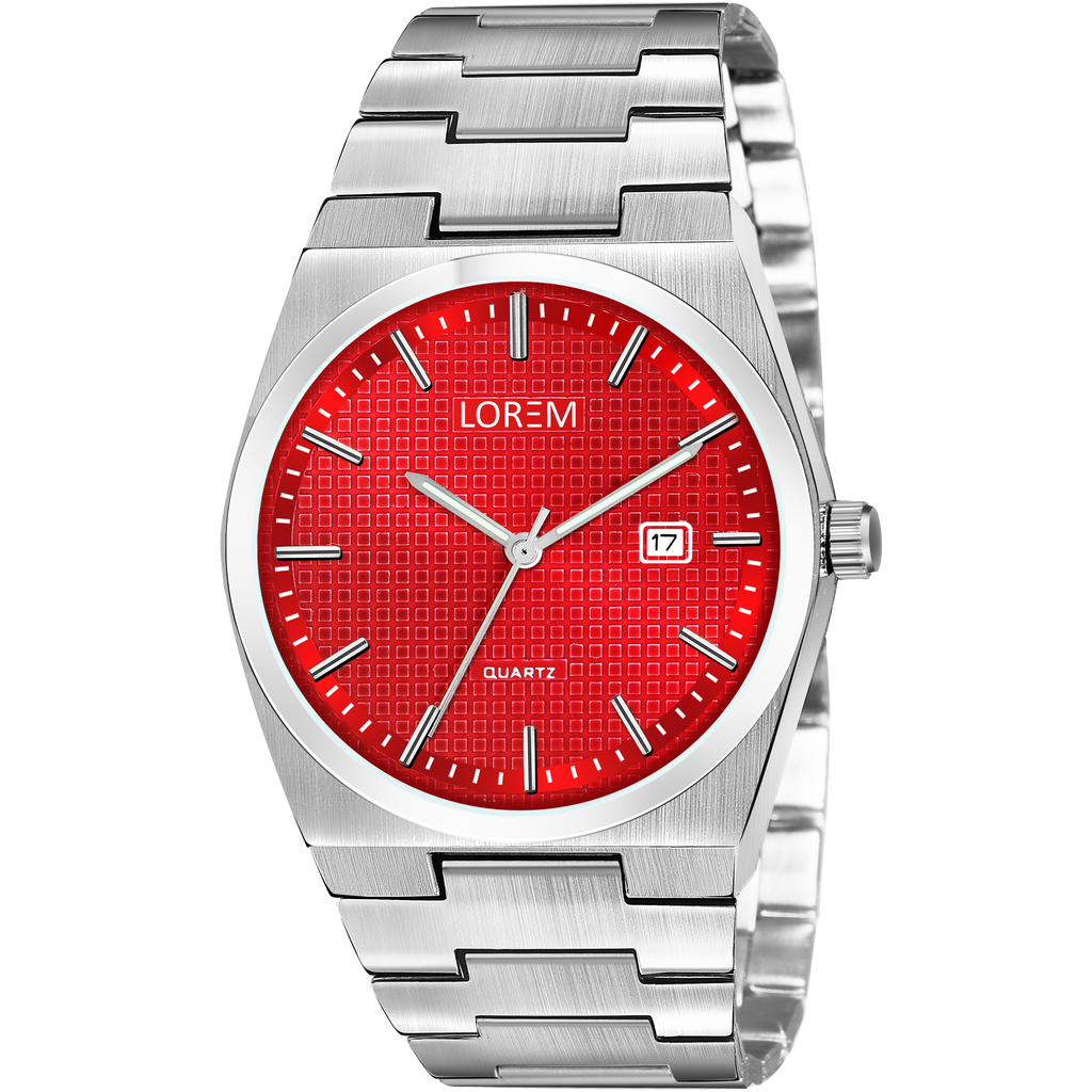 LOREM LR161 Men’s Bracelet Style Watch with Brass Dial & Date Function