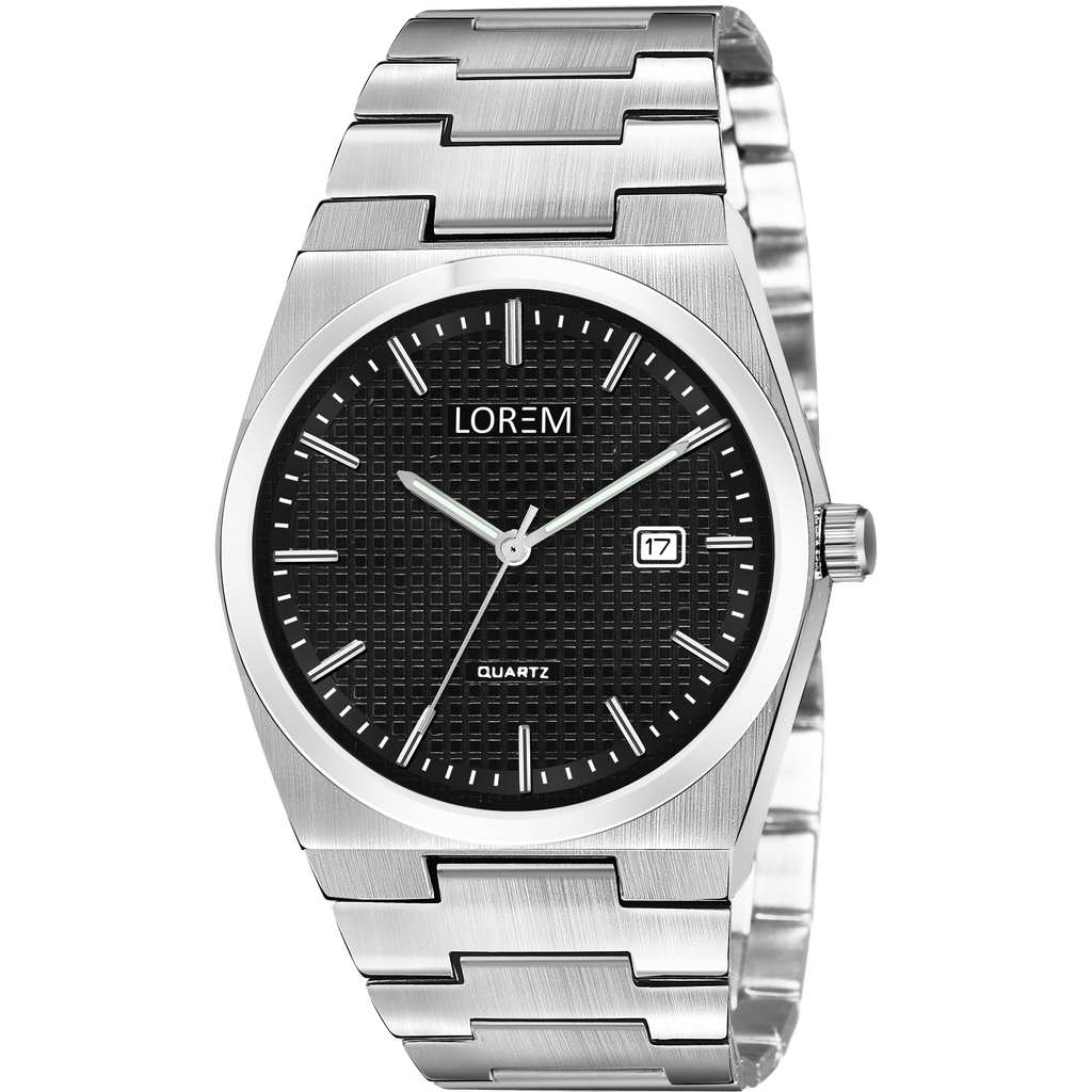 LOREM LR158 Men’s Bracelet Style Watch with Brass Dial & Date Function